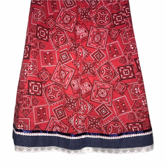 Vintage Reversible Western Denim Paisley Skirt M - Picture 8 of 12